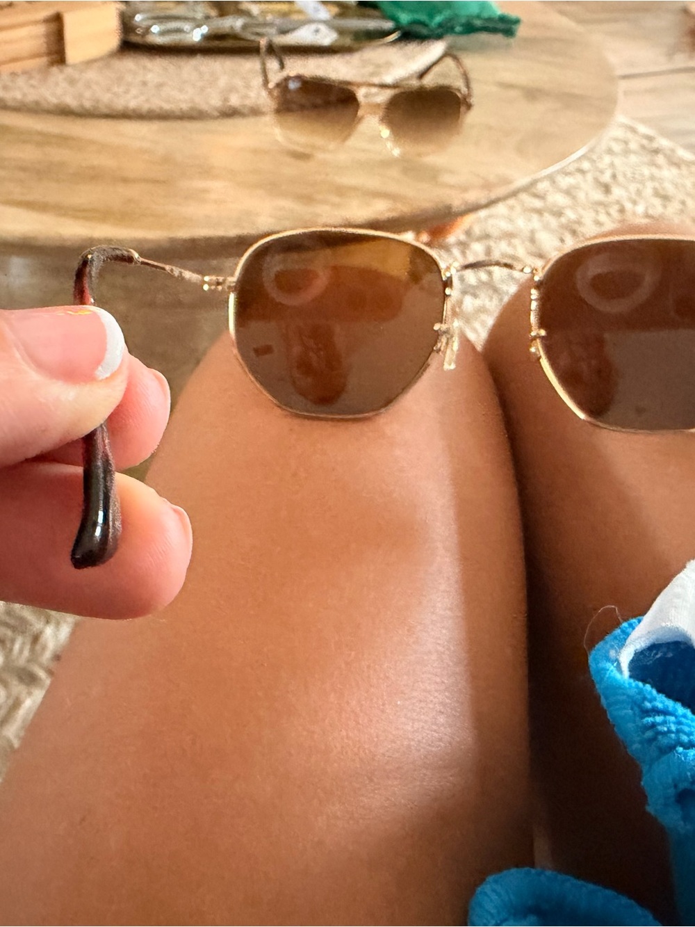 Ray-Ban Gold Frame Brown Lens Hexagonal Sunglasses RB3648-N - Picture 6 of 11